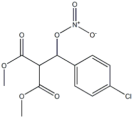 2,2-Bis(methoxycarbonyl)-1-(p-chlorophenyl)ethanol nitrate Struktur