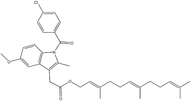 1-(4-Chlorobenzoyl)-5-methoxy-2-methyl-1H-indole-3-acetic acid [(6E)-3,7,11-trimethyl-2,6,10-dodecatrienyl] ester Struktur