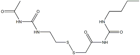 1-Acetyl-3-[2-[[(3-butylureido)carbonylmethyl]dithio]ethyl]urea Struktur