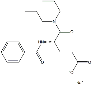 (S)-4-(Benzoylamino)-5-(dipropylamino)-5-oxovaleric acid sodium salt Struktur