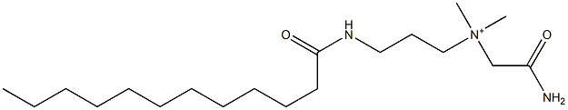 N-(2-Amino-2-oxoethyl)-N,N-dimethyl-3-[(1-oxododecyl)amino]-1-propanaminium Struktur