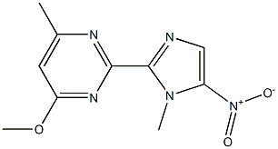 4-Methoxy-6-methyl-2-(1-methyl-5-nitro-1H-imidazol-2-yl)pyrimidine Struktur