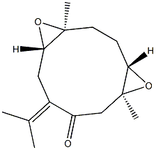 (1S,4S,6S,11S)-9-Isopropylidene-1,6-dimethyl-5,12-dioxatricyclo[9.1.0.04,6]dodecan-8-one Struktur