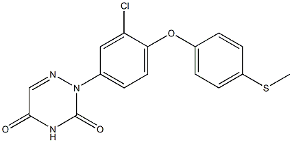 2-[3-Chloro-4-(4-methylthiophenoxy)phenyl]-1,2,4-triazine-3,5(2H,4H)-dione Struktur