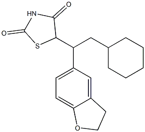 5-[2-Cyclohexylmethyl-2,3-dihydrobenzofuran-5-ylmethyl]thiazolidine-2,4-dione Struktur