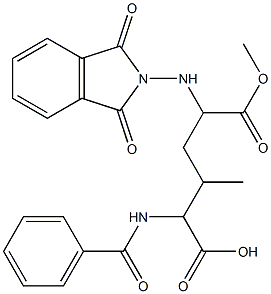 2-(Benzoylamino)-5-[(1,3-dioxo-2H-isoindol-2-yl)amino]-5-(methoxycarbonyl)-3-methylvaleric acid Struktur