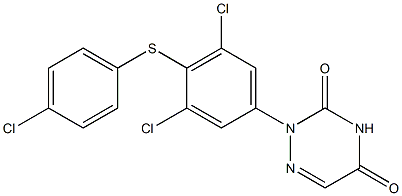 2-[4-(4-Chlorophenylthio)-3,5-dichlorophenyl]-1,2,4-triazine-3,5(2H,4H)-dione Struktur