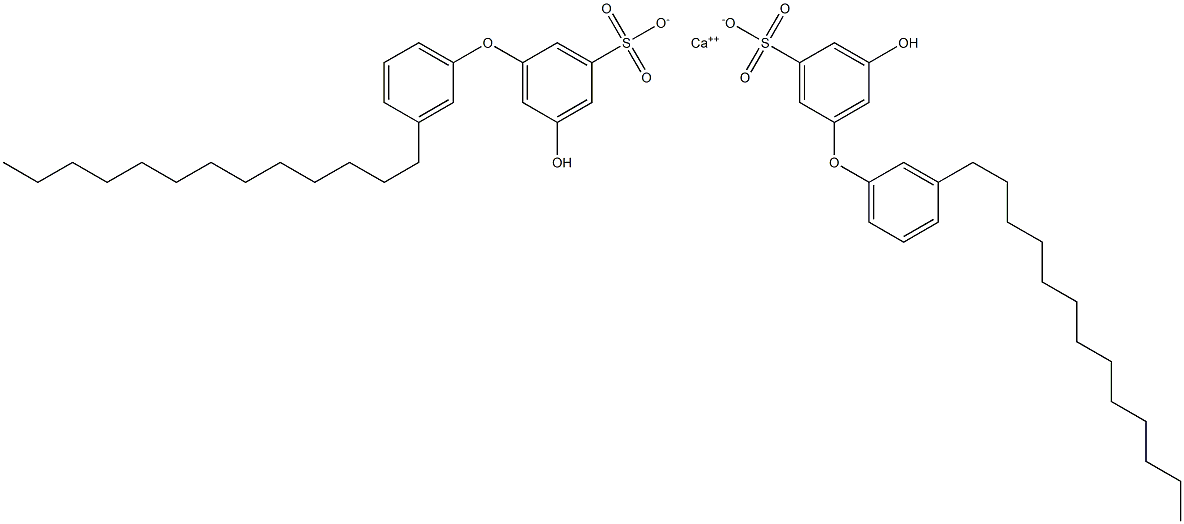 Bis(5-hydroxy-3'-tridecyl[oxybisbenzene]-3-sulfonic acid)calcium salt Struktur