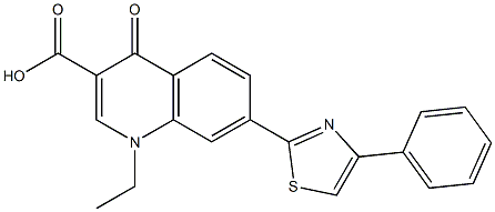 1,4-Dihydro-1-ethyl-4-oxo-7-(4-phenylthiazol-2-yl)quinoline-3-carboxylic acid Struktur