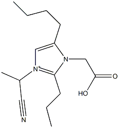 3-(1-Cyanoethyl)-2-propyl-5-butyl-1-(carboxymethyl)-1H-imidazol-3-ium Struktur