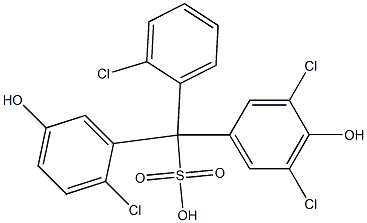 (2-Chlorophenyl)(2-chloro-5-hydroxyphenyl)(3,5-dichloro-4-hydroxyphenyl)methanesulfonic acid Struktur