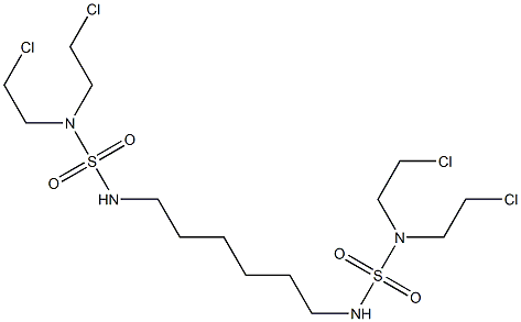 N-[6-[Bis(2-chloroethyl)aminosulfonylamino]hexyl]-N',N'-bis(2-chloroethyl)sulfamide Struktur