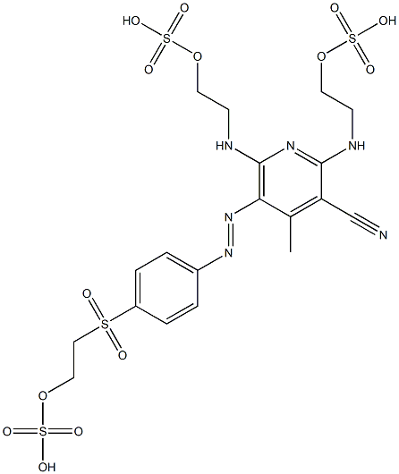 4-Methyl-2,6-bis[[2-(sulfooxy)ethyl]amino]-5-[[4-[[2-(sulfooxy)ethyl]sulfonyl]phenyl]azo]-3-pyridinecarbonitrile Struktur