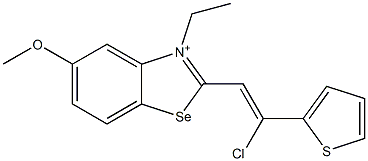 2-[2-Chloro-2-(2-thienyl)ethenyl]-3-ethyl-5-methoxybenzoselenazol-3-ium Struktur