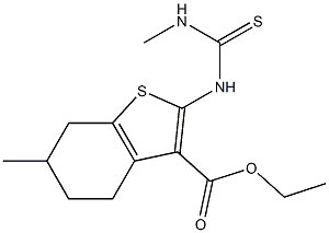 4,5,6,7-Tetrahydro-2-(3-methylthioureido)-6-methylbenzo[b]thiophene-3-carboxylic acid ethyl ester Struktur