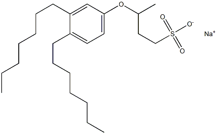 3-(3,4-Diheptylphenoxy)butane-1-sulfonic acid sodium salt Struktur