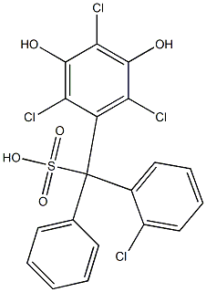 (2-Chlorophenyl)(2,4,6-trichloro-3,5-dihydroxyphenyl)phenylmethanesulfonic acid Struktur