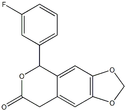 5-(3-Fluorophenyl)-5H-1,3-dioxolo[4,5-g][2]benzopyran-7(8H)-one Struktur