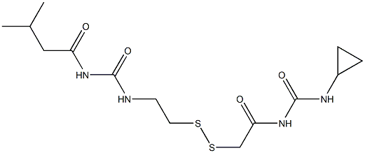 1-(3-Methylbutyryl)-3-[2-[[(3-cyclopropylureido)carbonylmethyl]dithio]ethyl]urea Struktur