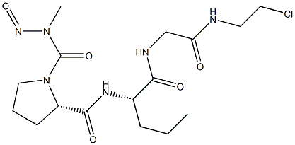 (2S)-N-[(S)-1-[[[(2-Chloroethyl)carbamoyl]methyl]carbamoyl]butyl]-1-(methylnitrosocarbamoyl)-2-pyrrolidinecarboxamide Struktur