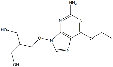 2-Amino-6-ethoxy-9-(3-hydroxy-2-hydroxymethylpropyloxy)-9H-purine Struktur