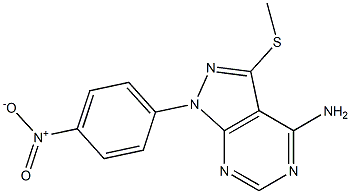 4-Amino-3-methylthio-1-(4-nitrophenyl)-1H-pyrazolo[3,4-d]pyrimidine Struktur