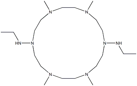 1,7,10,16-Tetramethyl-4,13-bis(ethylamino)-1,4,7,10,13,16-hexaazacyclooctadecane Struktur