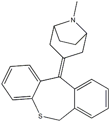 3-[Dibenzo[b,e]thiepin-11(6H)-ylidene]-8-methyl-8-azabicyclo[3.2.1]octane Struktur