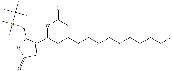 Acetic acid 1-[[2,5-dihydro-5-oxo-2-(tert-butyldimethylsiloxy)furan]-3-yl]tridecyl ester Struktur