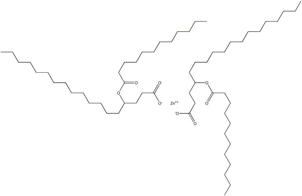 Bis(4-dodecanoyloxyoctadecanoic acid)zinc salt Struktur