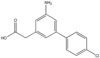 5-Amino-4'-chloro-1,1'-biphenyl-3-acetic acid Struktur