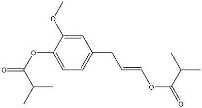 Isobutyric acid 2-methoxy-4-[3-(isobutyryloxy)-2-propenyl]phenyl ester Struktur