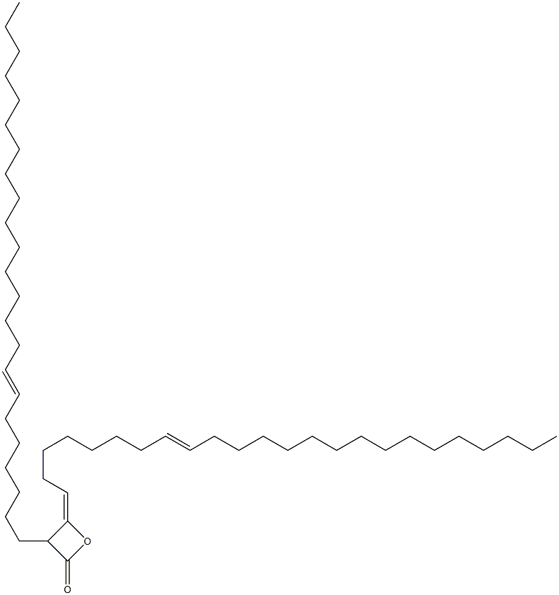 3-(7-Tricosenyl)-4-(8-tetracosen-1-ylidene)oxetan-2-one Struktur