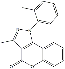 1-(2-Methylphenyl)-3-methyl[1]benzopyrano[4,3-c]pyrazol-4(1H)-one Struktur