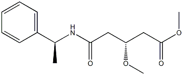 (3R)-4-[[(S)-1-Phenylethyl]aminocarbonyl]-3-methoxybutyric acid methyl ester Struktur