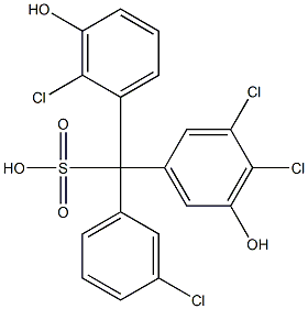 (3-Chlorophenyl)(2-chloro-3-hydroxyphenyl)(3,4-dichloro-5-hydroxyphenyl)methanesulfonic acid Struktur