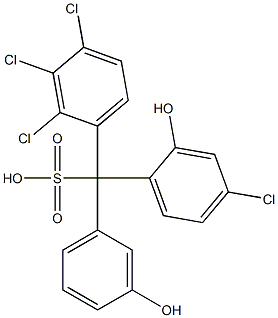 (4-Chloro-2-hydroxyphenyl)(2,3,4-trichlorophenyl)(3-hydroxyphenyl)methanesulfonic acid Struktur