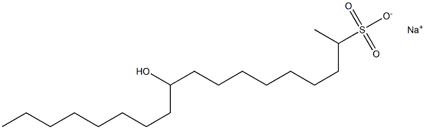 10-Hydroxyoctadecane-2-sulfonic acid sodium salt Struktur