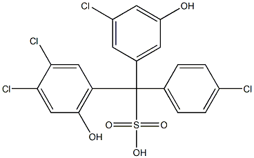 (4-Chlorophenyl)(3-chloro-5-hydroxyphenyl)(3,4-dichloro-6-hydroxyphenyl)methanesulfonic acid Struktur