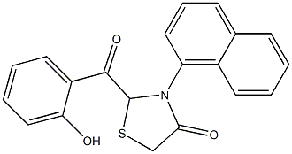 2-(2-Hydroxybenzoyl)-3-(1-naphtyl)thiazolidin-4-one Struktur