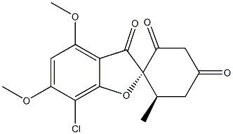 (2S,6'R)-7-Chloro-4,6-dimethoxy-6'-methylspiro[benzofuran-2(3H),1'-cyclohexane]-2',3,4'-trione Struktur