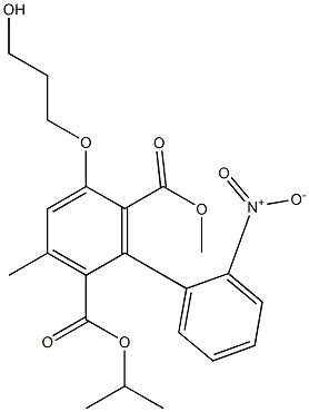 3-Methyl-5-(3-hydroxypropyloxy)-6-methoxycarbonyl-2'-nitro-1,1'-biphenyl-2-carboxylic acid isopropyl ester Struktur