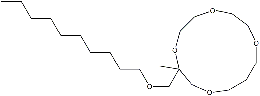 3-Methyl-3-[decyloxymethyl]-1,4,7,10-tetraoxacyclotridecane Struktur