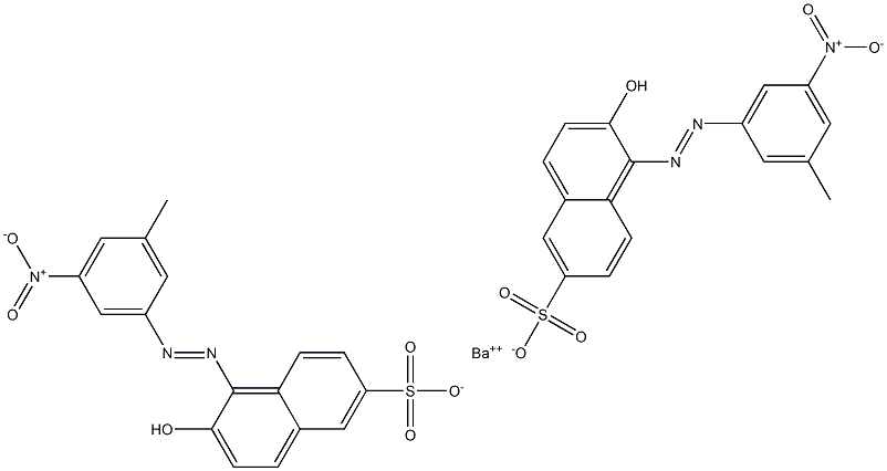 Bis[1-[(3-methyl-5-nitrophenyl)azo]-2-hydroxy-6-naphthalenesulfonic acid]barium salt Struktur