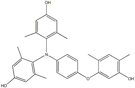 N,N-Bis(4-hydroxy-2,6-dimethylphenyl)-4-(5-hydroxy-2,4-dimethylphenoxy)benzenamine Struktur