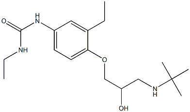 1-Ethyl-3-[3-ethyl-4-[2-hydroxy-3-[tert-butylamino]propoxy]phenyl]urea Struktur