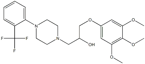 1-(3,4,5-Trimethoxyphenoxy)-3-[4-(2-trifluoromethylphenyl)-1-piperazinyl]-2-propanol Struktur