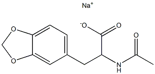 2-(Acetylamino)-3-(1,3-benzodioxol-5-yl)propionic acid sodium salt Struktur