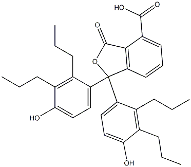 1,3-Dihydro-1,1-bis(4-hydroxy-2,3-dipropylphenyl)-3-oxoisobenzofuran-4-carboxylic acid Struktur