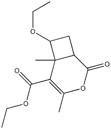 7-Ethoxy-4,6-dimethyl-2-oxo-3-oxabicyclo[4.2.0]oct-4-ene-5-carboxylic acid ethyl ester Struktur